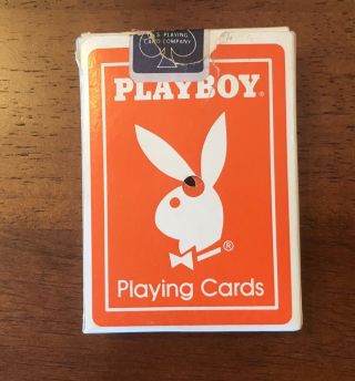 Playboy Playing Cards - Pb Hotel & Casino.  Very Rare Orange Deck Atlantic City Nj