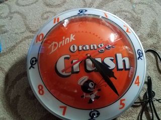 Orange Crush Double Bubble Clock NIB 3