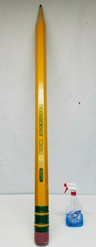 Giant Size Dixon Ticonderoga Faux Pencil Store Display 68 " 5 1/2 Feet Long 1979