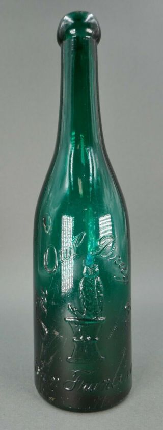 Antique Emerald Green The Owl Drug Co San Francisco Glass Bottle