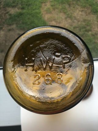 HWP Base Trademark Lightning Amber Half Gallon Mason Jar Fruit Jar Canning Jar 2