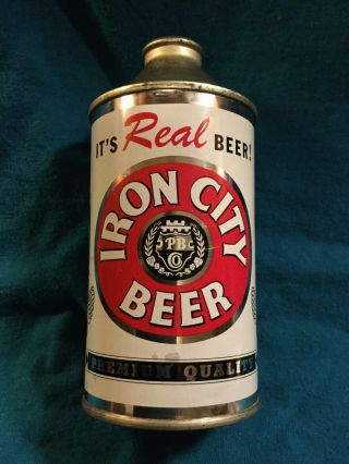 “beautiful” Iron City Cone Top Beer Can