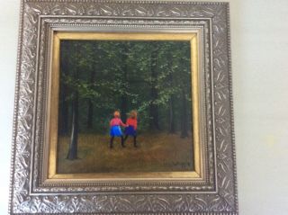 Frank Whipple Oil Painting Miniature On Board Framed And Signed