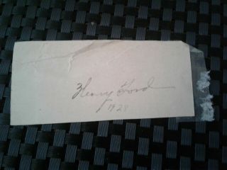 Henry Ford Autograph On A Cut Paper