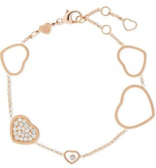 Chopard Happy Hearts 18 - Karat Rose Gold Diamond Bracelet