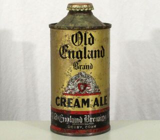 Old England Brand Cream Ale Lo - Pro Irtp Cone Top Beer Can Derby Connecticut Conn