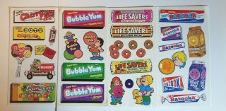 Vintage Candy Gum Sticker Bubble Yum,  Life Savers,  Bazooka,  Tootsie Roll 4 Pages