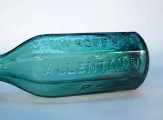 HOFFMAN ALLENTOWN PA 8 SIDED GREEN SODA OR MINERAL WATER GREAT EXAMPLE BOTTLE 2