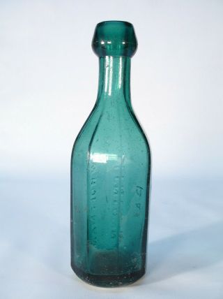 HOFFMAN ALLENTOWN PA 8 SIDED GREEN SODA OR MINERAL WATER GREAT EXAMPLE BOTTLE 5