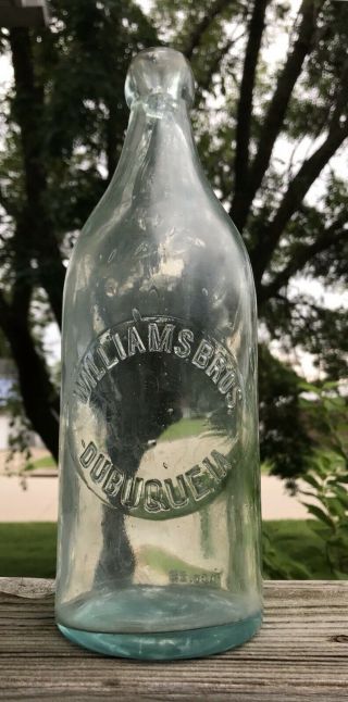 Dubuque,  Iowa 1890’s Qt.  Blob Top Williams Brothers Bottling Bottle