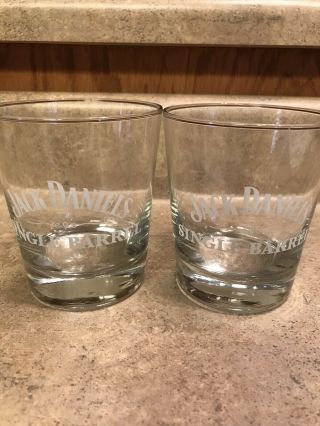 Jack Daniels Rare Large Single Barrel Whiskey Double Old Fashioned Glass Pair