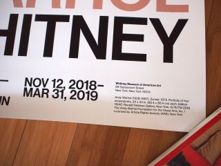 Soldout ANDY WARHOL Whitney Museum NYC 2018/2019 Exhibit Poster 3