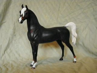 Peter Stone Sr Arabian Cm/custom Dappled Black Chestnut Horse Statue Ooak