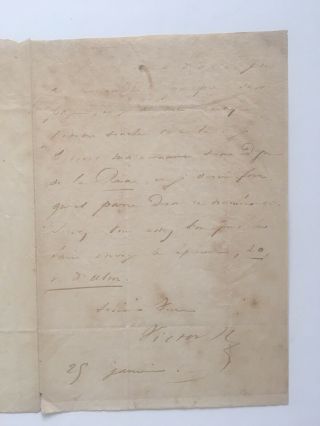 Victor Hugo (les Misérables) – Hand Written And Signed Letter 1832