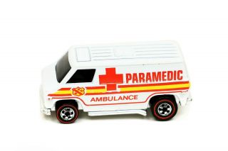 Vintage Hot Wheels Redline Van Paramedic Ambulance White Minty