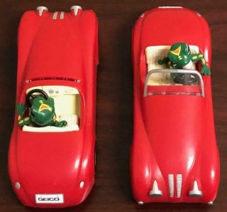 (2) Geico Gecko Collectible Sports Cars Promotional Items