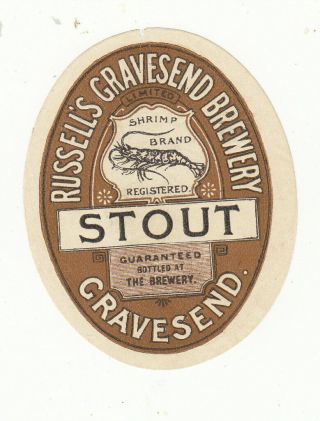 British Beer Label.  Russell,  Gravesend