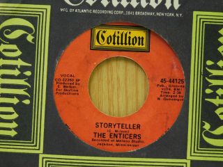 The Enticers soul 45 Calling For Your Love bw Storyteller Cotillion 2