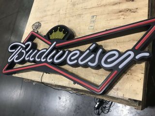 Budweiser Bow Tie Led Opti Neo Neon Beer Bar Sign Light Man Cave Game room Pub 4
