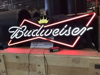 Budweiser Bow Tie Led Opti Neo Neon Beer Bar Sign Light Man Cave Game room Pub 5