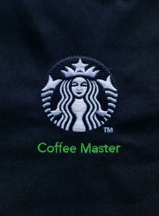 Rare Starbucks Embroidered Black Apron Discontinued Coffee Master Program
