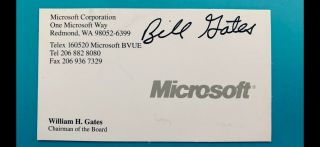 Bill Gates Signed Business Card