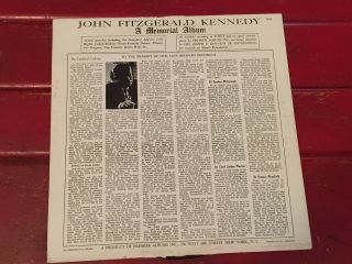 Premier Albums John F Kennedy Memorial Album Highlights of Speeches 1963 Vinyl 2