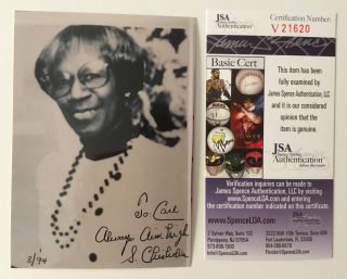 Shirley Chisholm Signed Autographed 3.  5 X 5 Photo Jsa Certified