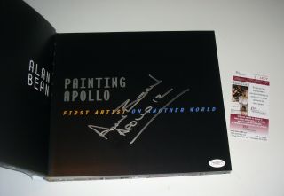 Apollo 12 Moonwalker Alan Bean SIGNED Painting Apollo Hard Cover Book 1/1 JSA 2
