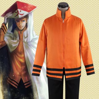 Anime Naruto Seventh Hokage Hoodies Jacket Cloak Uzumaki Naruto Cosplay Costume