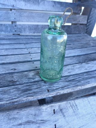 Covington Kentucky Louis Fritz Hutchinson Soda Bottle Antique Aqua Blob Top