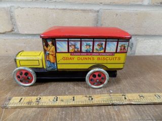 Gray Dunn Midland Bus Figural Advertising Toy Tin c1920s 2