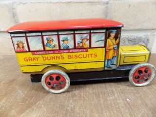 Gray Dunn Midland Bus Figural Advertising Toy Tin c1920s 7