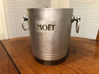 Rare Vintage Moet Champagne Wine Ice Bucket With Brass Bottom