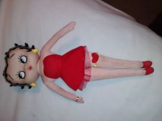 Betty Boop Play By Play Red Outfit Plastic Head Cloth Body 14 "