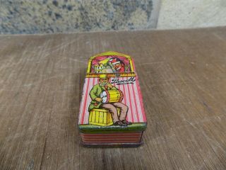 Pascall Punch & Judy Mechanical Miniature Sample Toffee Tin c1910 5