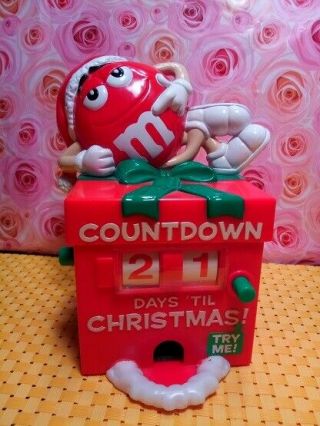 M&m M & M Collectible Countdown Days Til Christmas Candy Dispenser Euc