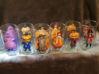 Vintage 1970s Mcdonalds Character Collector Glasses Set Of 6