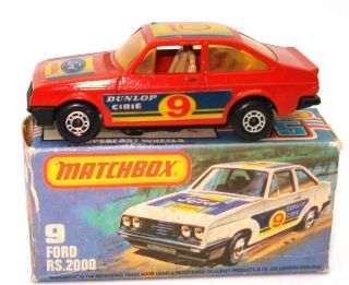 Lesney Matchbox No.  9 Ford Escort Rs2000 - Red Boxed L2