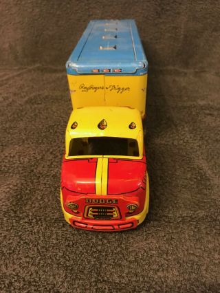 A 50 ' S - 60 ' S TOY ROY RODGERS TRUCK AND TRAILER 15.  5 