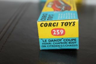 Corgi Toys 259 Le Dandy Coupe & its box & Slip 7
