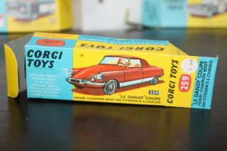 Corgi Toys 259 Le Dandy Coupe & its box & Slip 8