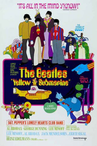 1968 Yellow Submarine The Beatles Vintage Movie Poster Print 24x16 9mil Paper