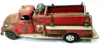 Vintage 1957 Tonka Toys Ford Pumper Fire Truck No.  5 Red Large 16 " Long