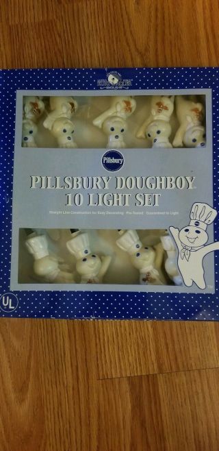 Pillsbury Doughboy 10 Light Set Christmas Gingerbread