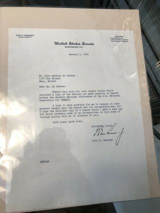 Authentic John F Kennedy Signed Letter 1960 united states presidential history 3
