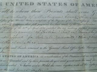 1828 Ohio Land Grant Signed President John Quincy Adams Framed Vellum 10