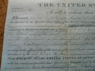 1828 Ohio Land Grant Signed President John Quincy Adams Framed Vellum 3