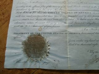 1828 Ohio Land Grant Signed President John Quincy Adams Framed Vellum 4