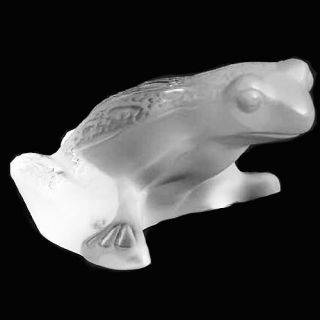 Frog Jumping Frosted Lalique Crystal Signed 30227 Made France 2.  5 "